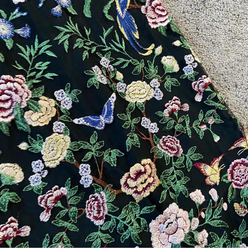 Marchesa Notte NEW Long Botanical Floral Embroidered Midi Maxi Dress Size 6 - Picture 15 of 16